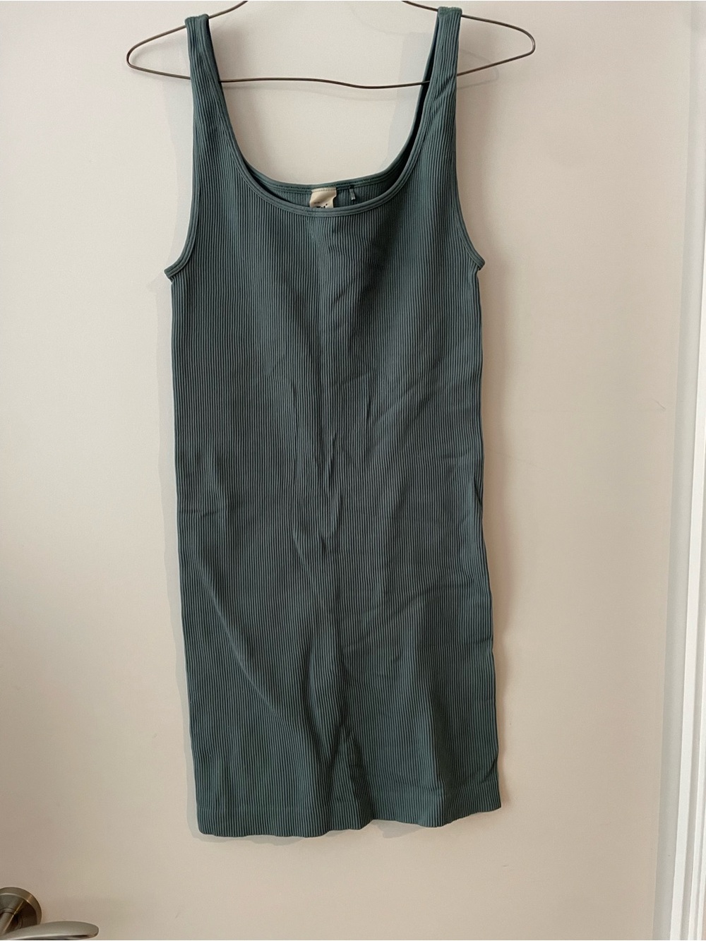Aritzia Ribbed Tank Mini Dress in Teal